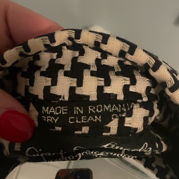 Vintage Houndstooth Black & White Giorgio Sant Angelo Blazer Size 8 - Picture 4 of 8